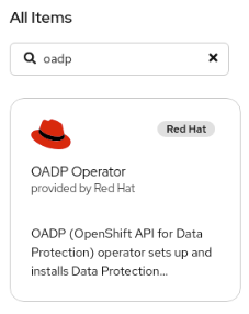 oadp operator select
